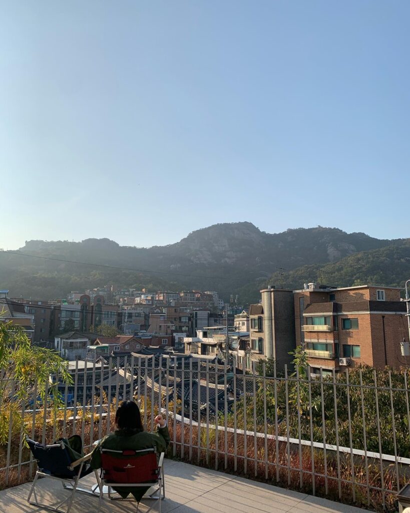 View of Seoul at tea house in Korea